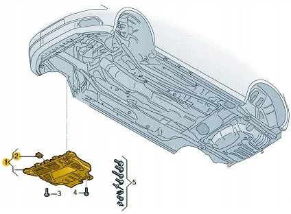 Bunnplate plast VW e-Golf 2014 - 2020 | Foran Motordeksel - Beskyttelse deksel under motor – bilde 3