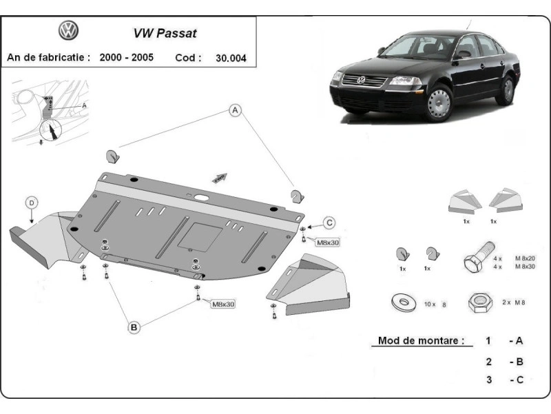 Bunnplate stål Audi A4 / Skoda Superb / VW Passat | Motordeksel - Beskyttelse deksel under motor – bilde 9
