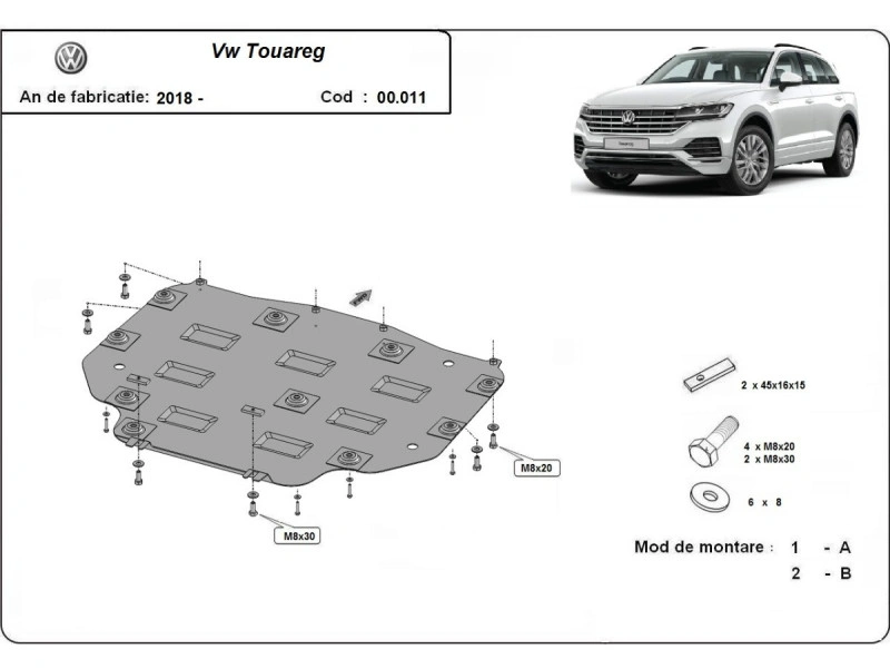 Bunnplate stål Audi / Porsche / Vw | Girkassedeksel - Beskyttelse deksel under girkasse – bilde 10