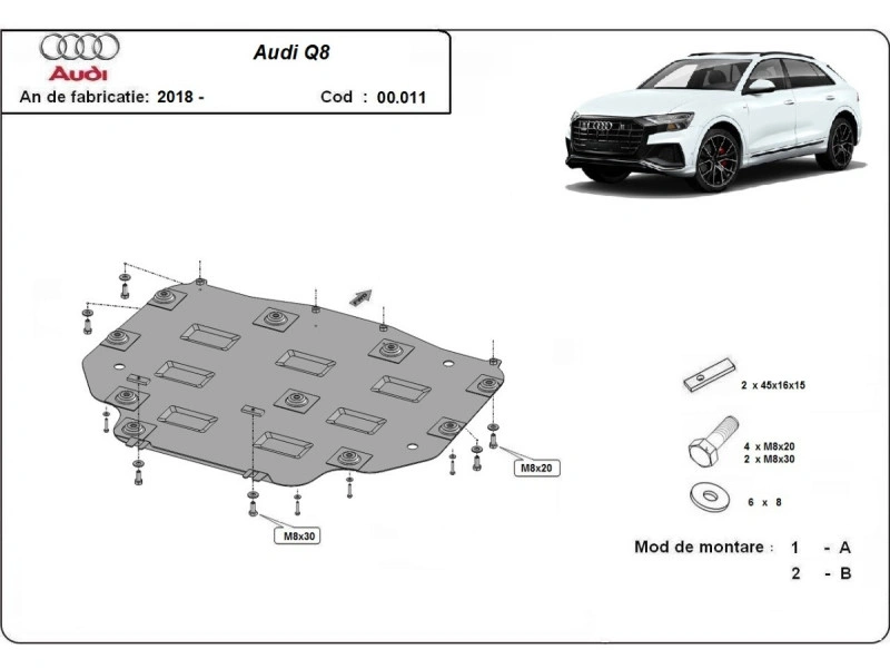 Bunnplate stål Audi / Porsche / Vw | Girkassedeksel - Beskyttelse deksel under girkasse – bilde 2