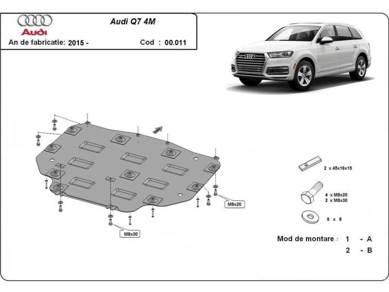 Bunnplate stål Audi / Porsche / Vw | Girkassedeksel - Beskyttelse deksel under girkasse – bilde 8