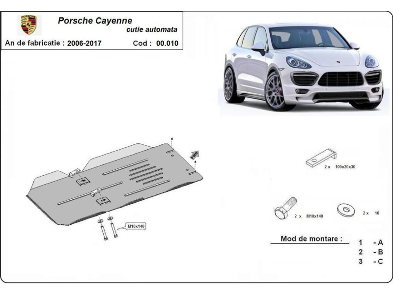 Bunnplate stål Audi Q7 / Porsche Cayenne / Touareg 7L | Girkassedeksel - Beskyttelse deksel under girkasse – bilde 6
