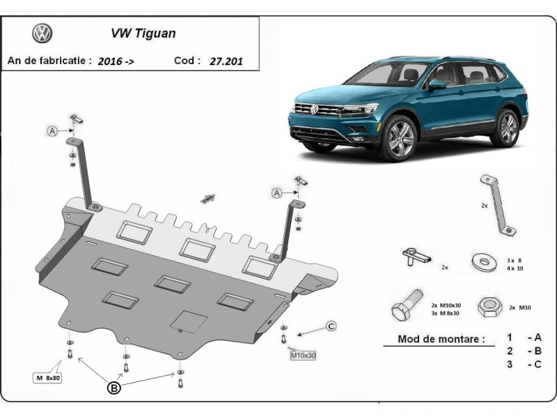 Bunnplate stål Audi / Seat /Skoda / Vw │ Beskyttelse deksel under motor + girkasse – bilde 10