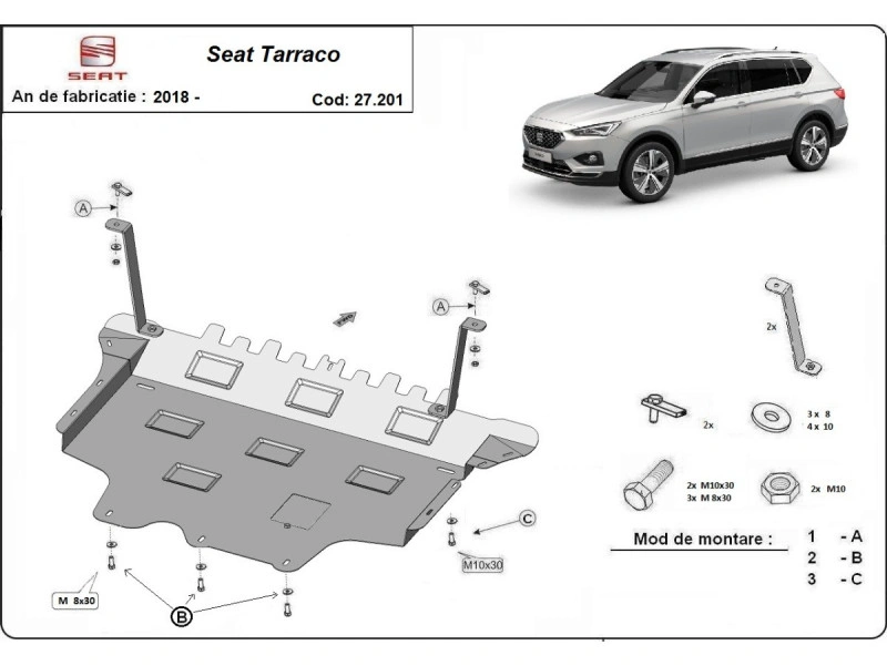 Bunnplate stål Audi / Seat /Skoda / Vw │ Beskyttelse deksel under motor + girkasse – bilde 11
