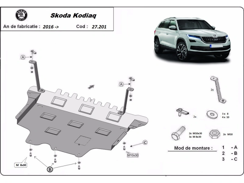 Bunnplate stål Audi / Seat /Skoda / Vw │ Beskyttelse deksel under motor + girkasse – bilde 2