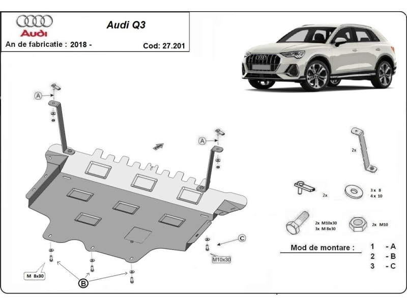 Bunnplate stål Audi / Seat /Skoda / Vw │ Beskyttelse deksel under motor + girkasse – bilde 8