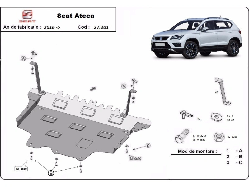 Bunnplate stål Audi / Seat /Skoda / Vw │ Beskyttelse deksel under motor + girkasse – bilde 9