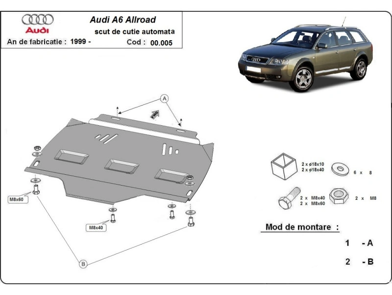 Bunnplate stål Audi / Seat / Skoda / Vw │ Girkassedeksel for automatgir - Beskyttelse deksel under girkasse – bilde 10