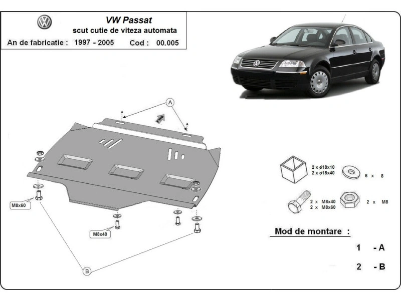 Bunnplate stål Audi / Seat / Skoda / Vw │ Girkassedeksel for automatgir - Beskyttelse deksel under girkasse – bilde 14