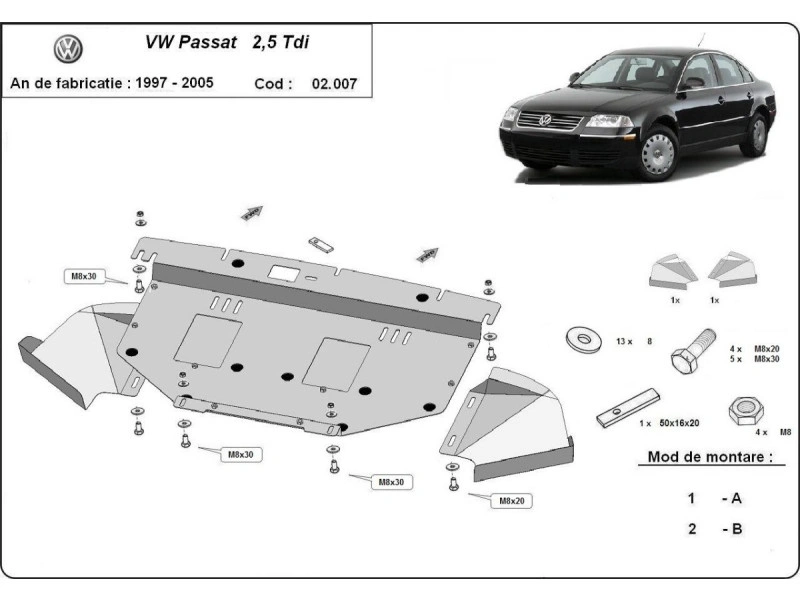 Bunnplate stål Audi / Seat / Skoda / Vw  | Motordeksel - Beskyttelse deksel under motor Image 10
