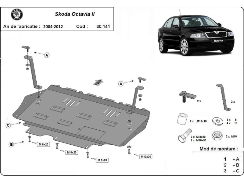 Bunnplate stål  Audi / Seat / Skoda / Vw | Motordeksel - Beskyttelse deksel under motor – bilde 11