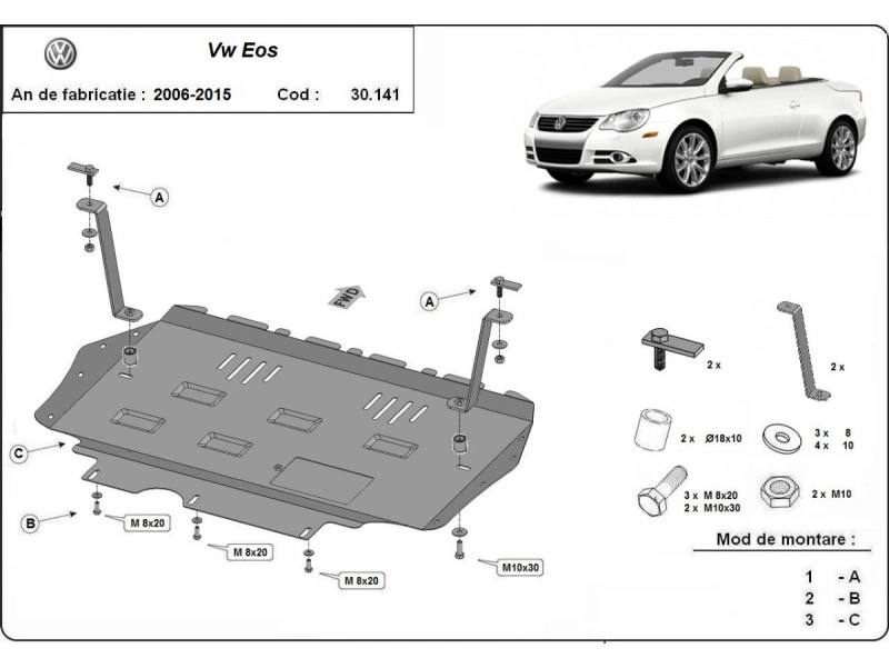 Bunnplate stål  Audi / Seat / Skoda / Vw | Motordeksel - Beskyttelse deksel under motor – bilde 13