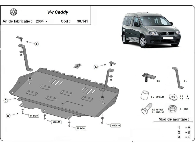 Bunnplate stål  Audi / Seat / Skoda / Vw | Motordeksel - Beskyttelse deksel under motor – bilde 14