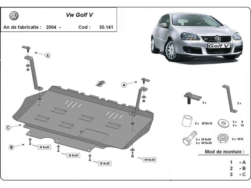 Bunnplate stål  Audi / Seat / Skoda / Vw | Motordeksel - Beskyttelse deksel under motor – bilde 15