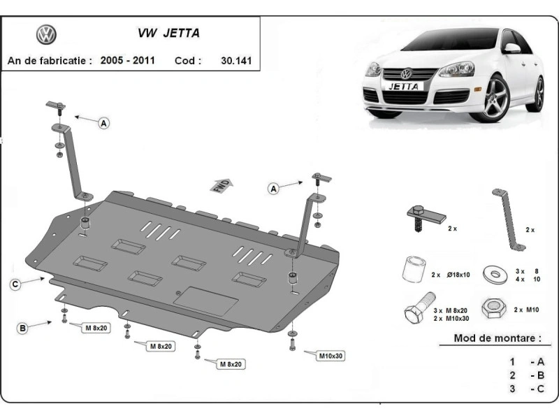 Bunnplate stål  Audi / Seat / Skoda / Vw | Motordeksel - Beskyttelse deksel under motor – bilde 17