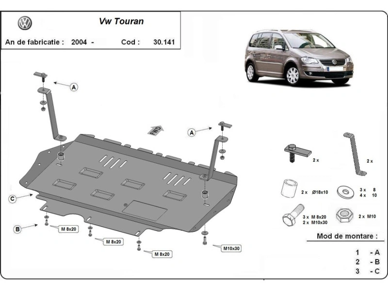 Bunnplate stål  Audi / Seat / Skoda / Vw | Motordeksel - Beskyttelse deksel under motor – bilde 18