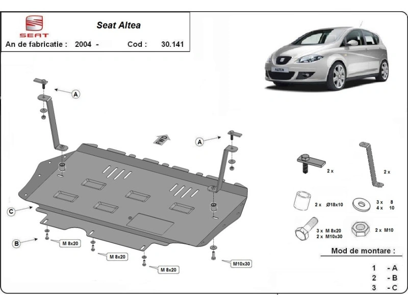 Bunnplate stål  Audi / Seat / Skoda / Vw | Motordeksel - Beskyttelse deksel under motor – bilde 8