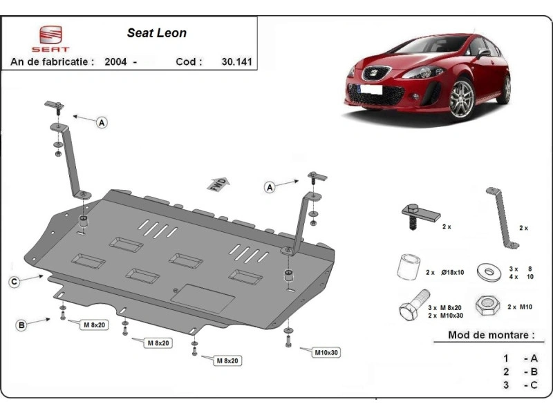 Bunnplate stål  Audi / Seat / Skoda / Vw | Motordeksel - Beskyttelse deksel under motor – bilde 9