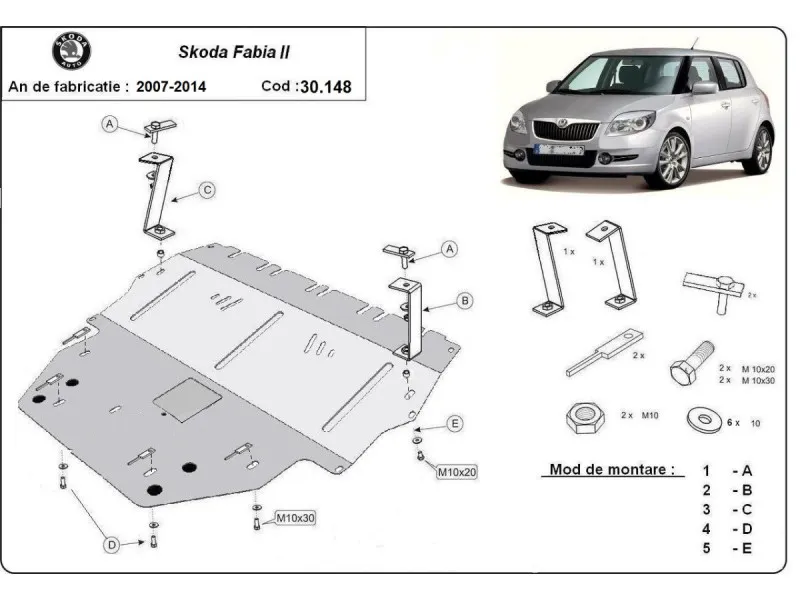 Bunnplate stål Audi / Seat / Skoda / Vw | Motordeksel - Beskyttelse deksel under motor – bilde 11
