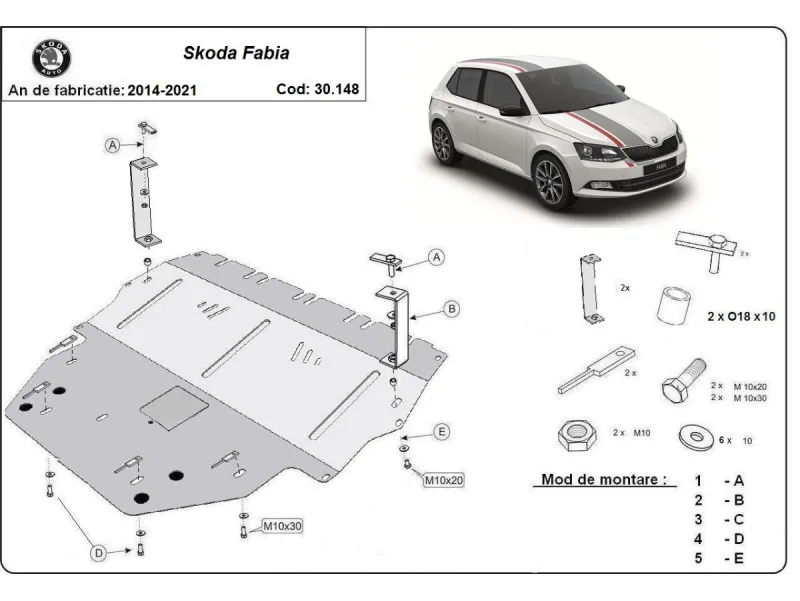 Bunnplate stål Audi / Seat / Skoda / Vw | Motordeksel - Beskyttelse deksel under motor – bilde 12