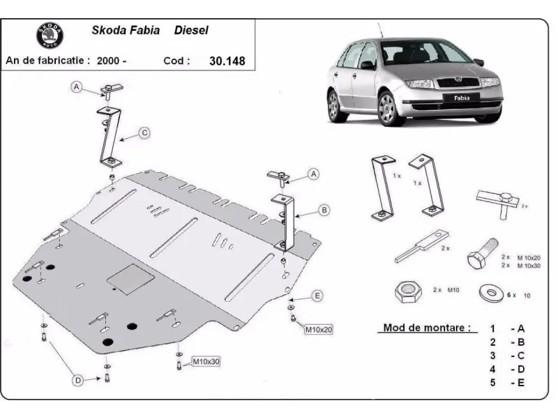 Bunnplate stål Audi / Seat / Skoda / Vw | Motordeksel - Beskyttelse deksel under motor – bilde 13