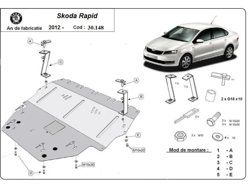 Bunnplate stål Audi / Seat / Skoda / Vw | Motordeksel - Beskyttelse deksel under motor – bilde 14