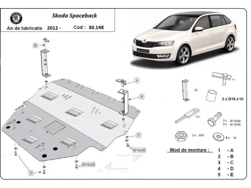 Bunnplate stål Audi / Seat / Skoda / Vw | Motordeksel - Beskyttelse deksel under motor – bilde 15