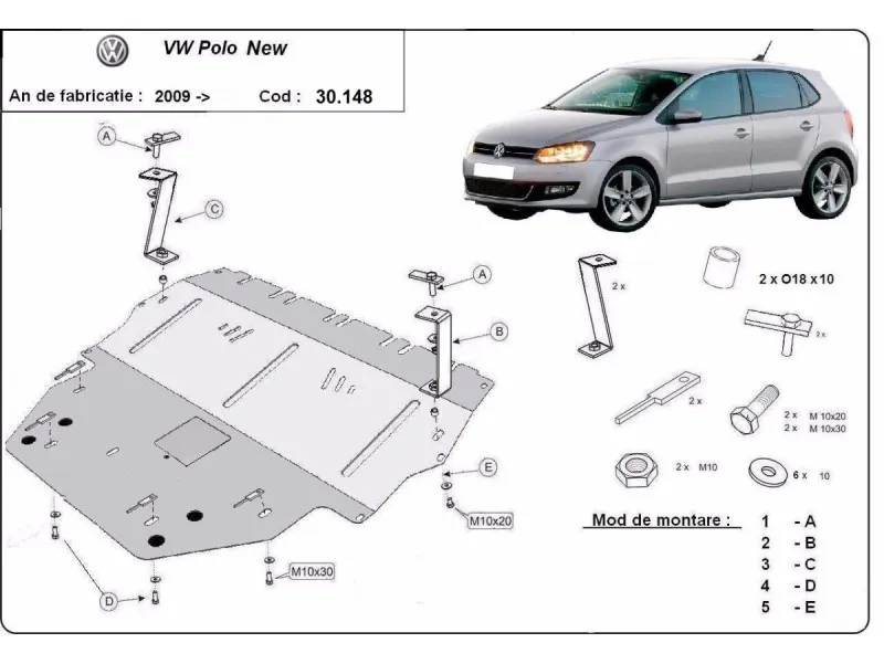 Bunnplate stål Audi / Seat / Skoda / Vw | Motordeksel - Beskyttelse deksel under motor – bilde 16