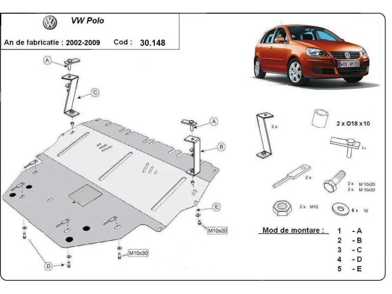 Bunnplate stål Audi / Seat / Skoda / Vw | Motordeksel - Beskyttelse deksel under motor – bilde 17