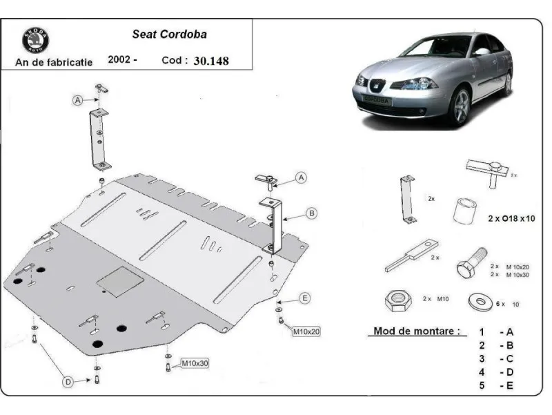 Bunnplate stål Audi / Seat / Skoda / Vw | Motordeksel - Beskyttelse deksel under motor – bilde 8
