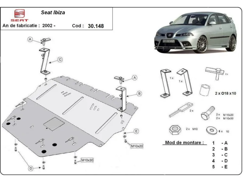 Bunnplate stål Audi / Seat / Skoda / Vw | Motordeksel - Beskyttelse deksel under motor – bilde 9
