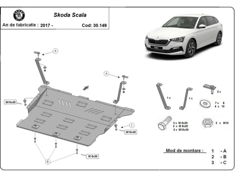 Bunnplate stål Audi / Seat /Skoda / VW | Motordeksel - Beskyttelse deksel under motor – bilde 10