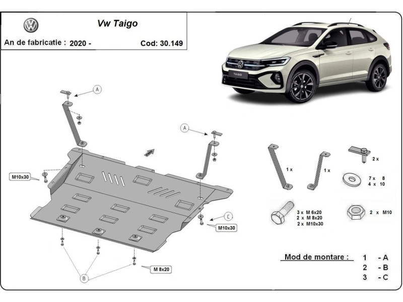 Bunnplate stål Audi / Seat /Skoda / VW | Motordeksel - Beskyttelse deksel under motor – bilde 12