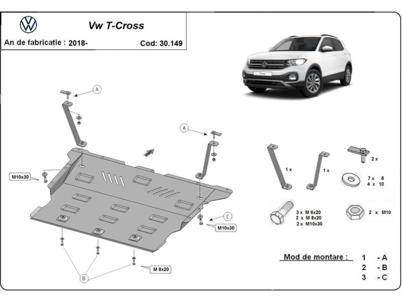 Bunnplate stål Audi / Seat /Skoda / VW | Motordeksel - Beskyttelse deksel under motor – bilde 14
