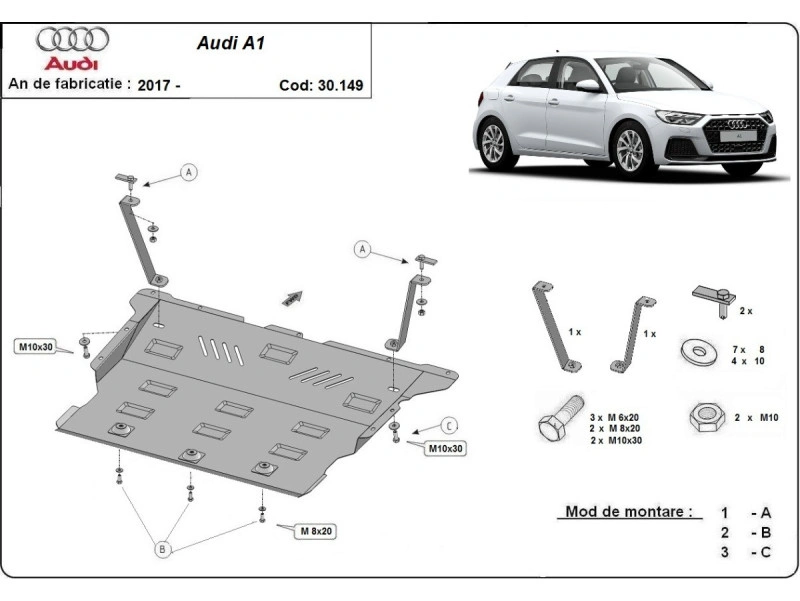 Bunnplate stål Audi / Seat /Skoda / VW | Motordeksel - Beskyttelse deksel under motor – bilde 2