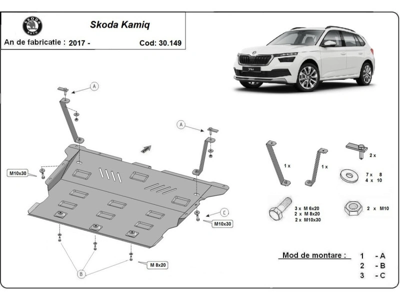 Bunnplate stål Audi / Seat /Skoda / VW | Motordeksel - Beskyttelse deksel under motor – bilde 9