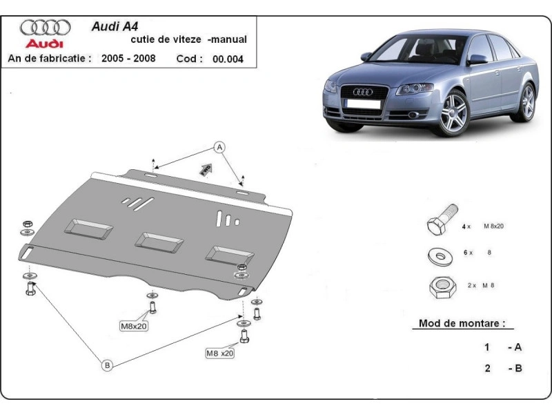 Bunnplate stål Audi / Skoda / Seat / Vw | Girkassedeksel for manuell girkasse - Beskyttelse deksel under girkasse – bilde 2