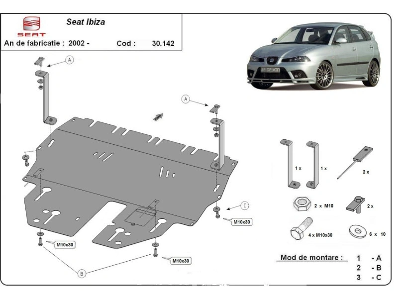 Bunnplate stål Audi / Skoda / Seat / Vw | Motordeksel - Beskyttelse deksel under motor – bilde 10