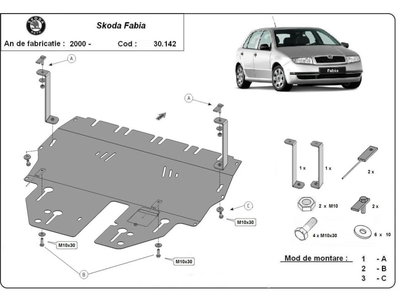Bunnplate stål Audi / Skoda / Seat / Vw | Motordeksel - Beskyttelse deksel under motor – bilde 11