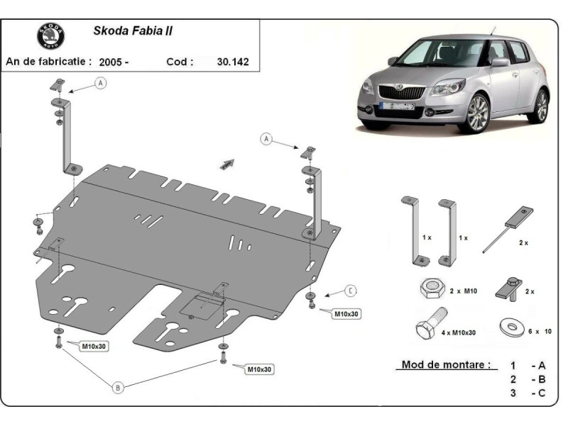 Bunnplate stål Audi / Skoda / Seat / Vw | Motordeksel - Beskyttelse deksel under motor – bilde 12