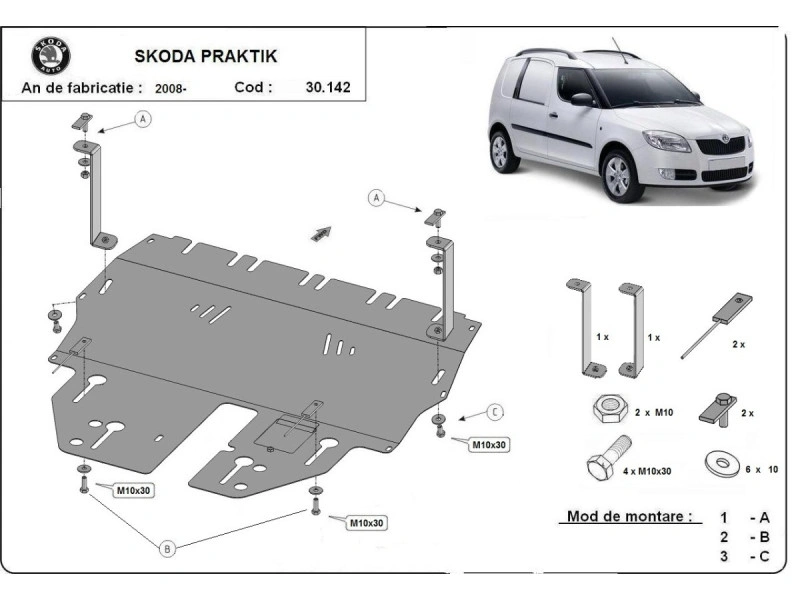 Bunnplate stål Audi / Skoda / Seat / Vw | Motordeksel - Beskyttelse deksel under motor – bilde 14