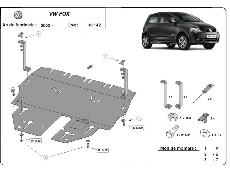 Bunnplate stål Audi / Skoda / Seat / Vw | Motordeksel - Beskyttelse deksel under motor – bilde 17