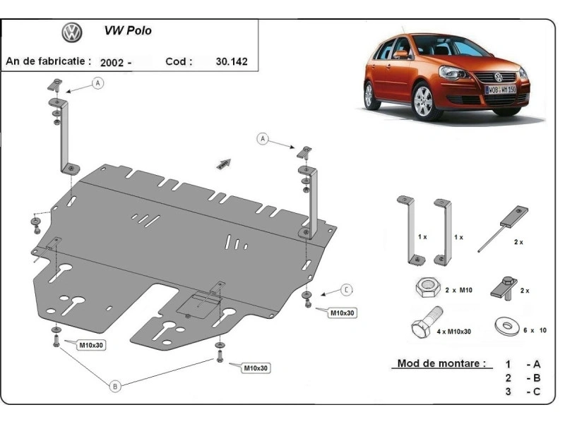 Bunnplate stål Audi / Skoda / Seat / Vw | Motordeksel - Beskyttelse deksel under motor – bilde 19