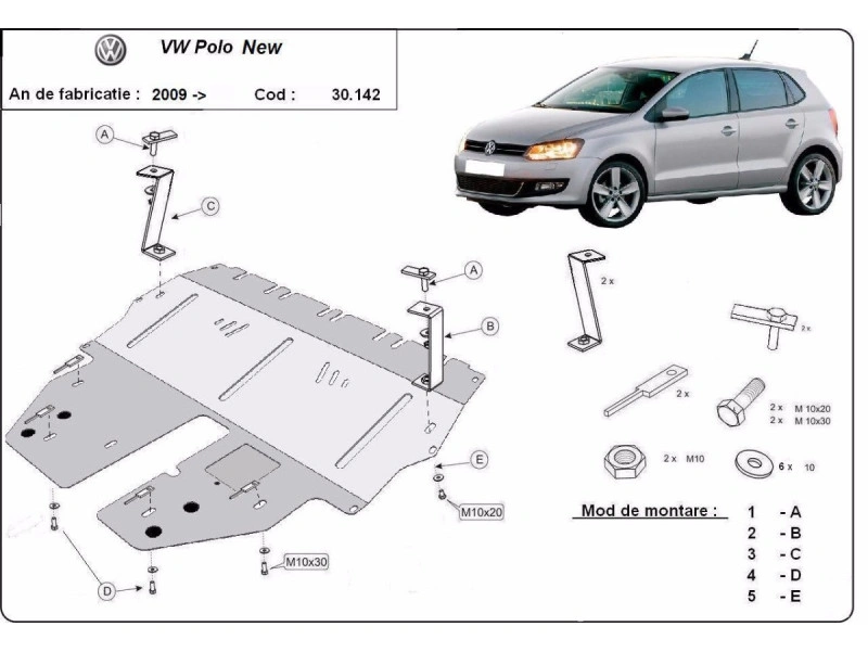 Bunnplate stål Audi / Skoda / Seat / Vw | Motordeksel - Beskyttelse deksel under motor – bilde 20