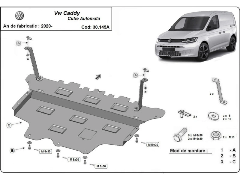 Bunnplate stål Audi / Skoda / Vw / Seat/ Ford | Automatisk Girkasse - Motordeksel - Beskyttelse deksel under motor – bilde 15