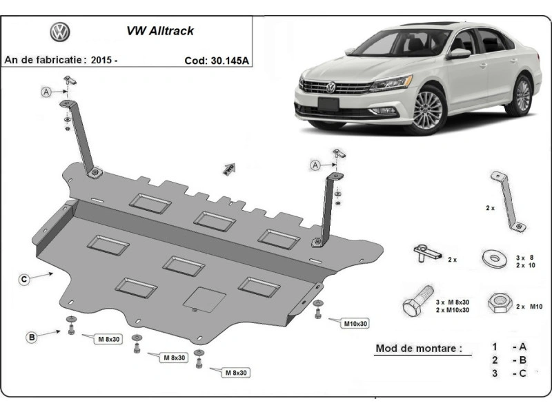 Bunnplate stål Audi / Skoda / Vw / Seat/ Ford | Automatisk Girkasse - Motordeksel - Beskyttelse deksel under motor – bilde 17