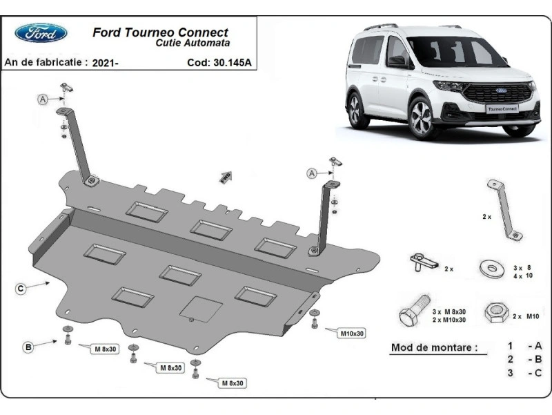 Bunnplate stål Audi / Skoda / Vw / Seat/ Ford | Automatisk Girkasse - Motordeksel - Beskyttelse deksel under motor – bilde 8