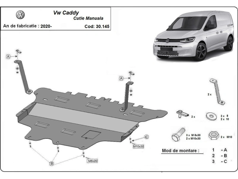 Bunnplate stål Audi / Skoda / Vw / Seat/ Ford | Motordeksel - Beskyttelse deksel under motor – bilde 13