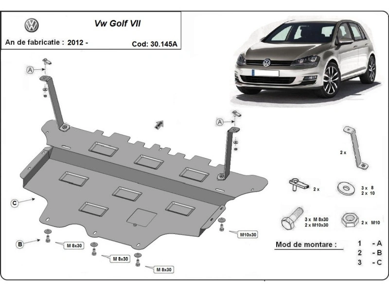 Bunnplate stål Audi / Skoda / Vw / Seat/ Ford | Motordeksel - Beskyttelse deksel under motor – bilde 14