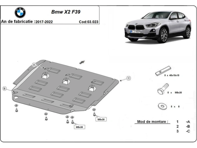 Bunnplate stål BMW / Mini Clubman / Mini Cooper | Motordeksel - Beskyttelse deksel under motor – bilde 10